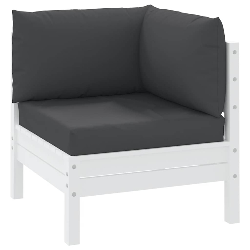 Palettenkissen 3-tlg. Schwarz Oxford-Gewebe