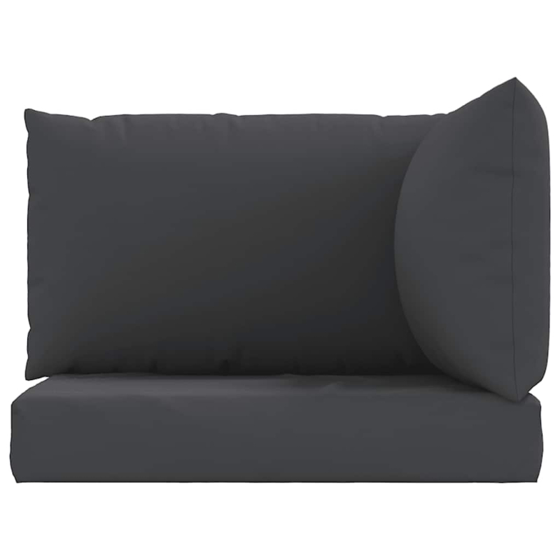 Palettenkissen 3-tlg. Schwarz Oxford-Gewebe