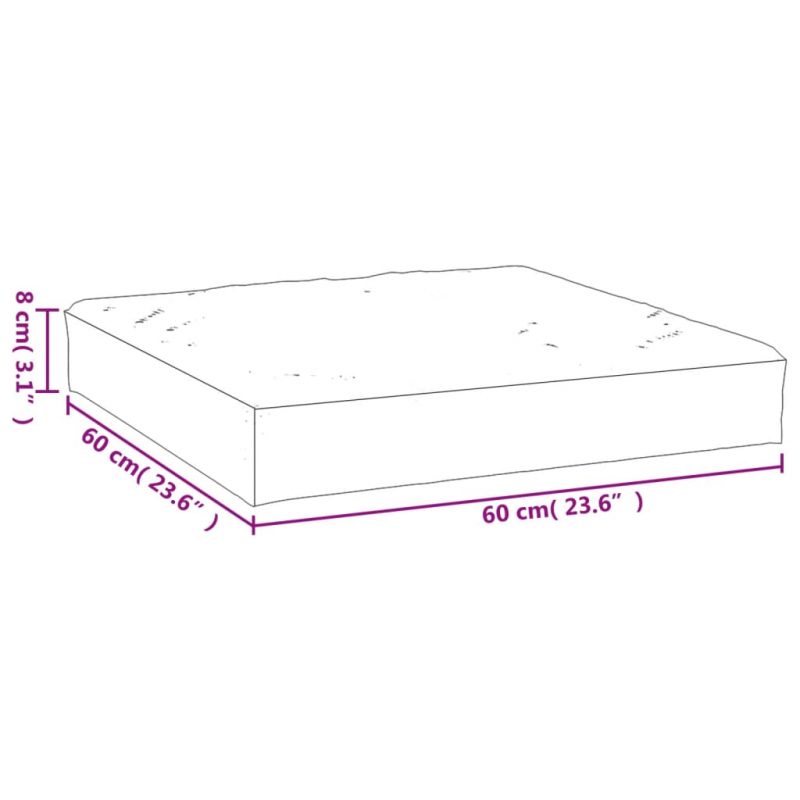 Palettenkissen Creme 60x60x9,5 cm Oxford-Gewebe