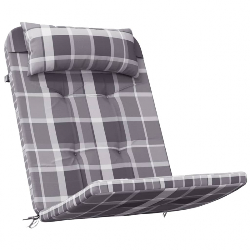 Adirondack-Auflagen 2 Stk. Grau Karomuster Oxford-Gewebe