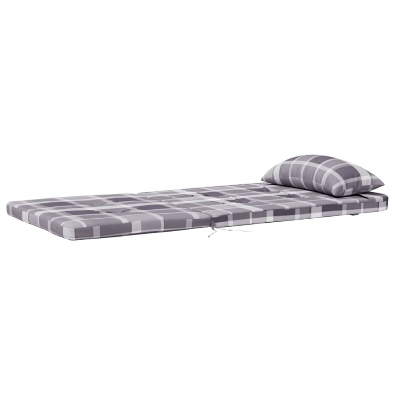 Adirondack-Auflagen 2 Stk. Grau Karomuster Oxford-Gewebe