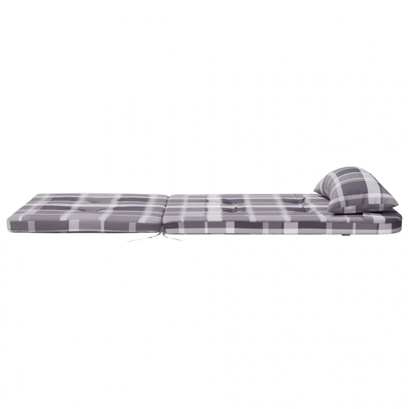 Adirondack-Auflagen 2 Stk. Grau Karomuster Oxford-Gewebe