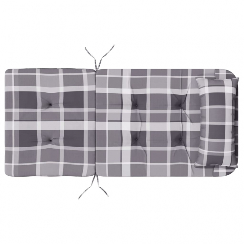 Adirondack-Auflagen 2 Stk. Grau Karomuster Oxford-Gewebe