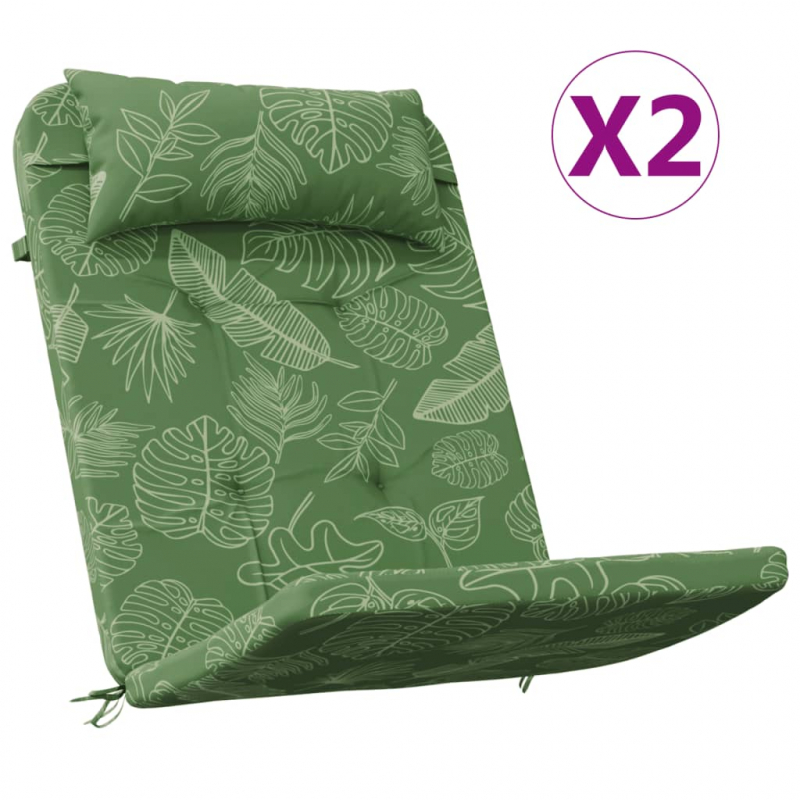 Adirondack-Auflagen 2 Stk. Blattmuster Oxford-Gewebe