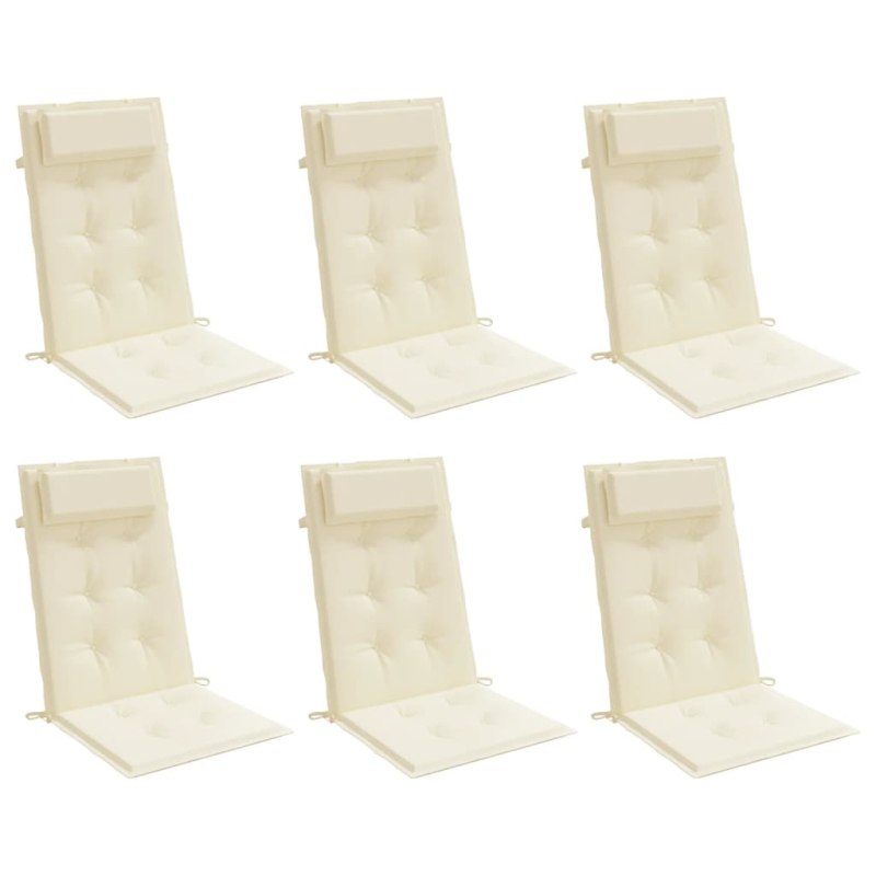 Hochlehner-Auflagen 6 Stk. Creme Oxford-Gewebe