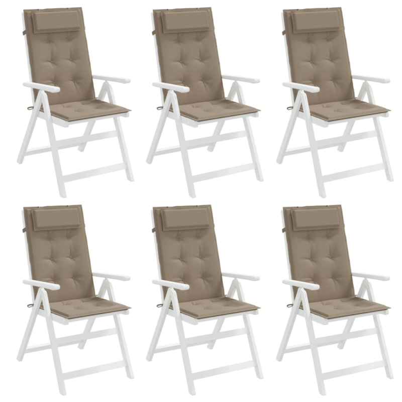 Hochlehner-Auflagen 6 Stk. Taupe Oxford-Gewebe