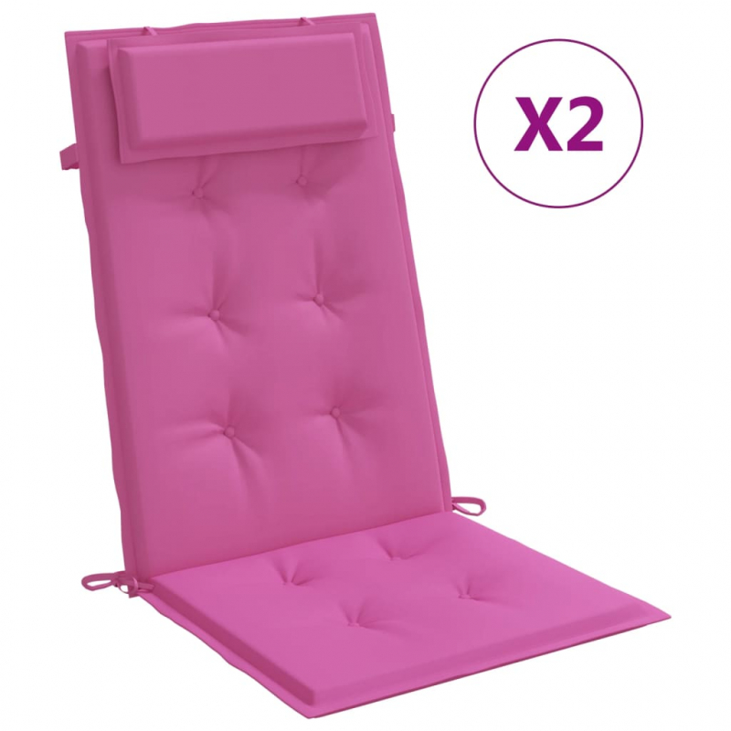 Hochlehner-Auflagen 2 Stk. Rosa Oxford-Gewebe