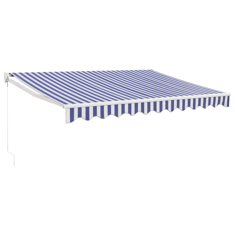 Markise Einziehbar Blau und Weiß 3x2,5 m Stoff und Aluminium