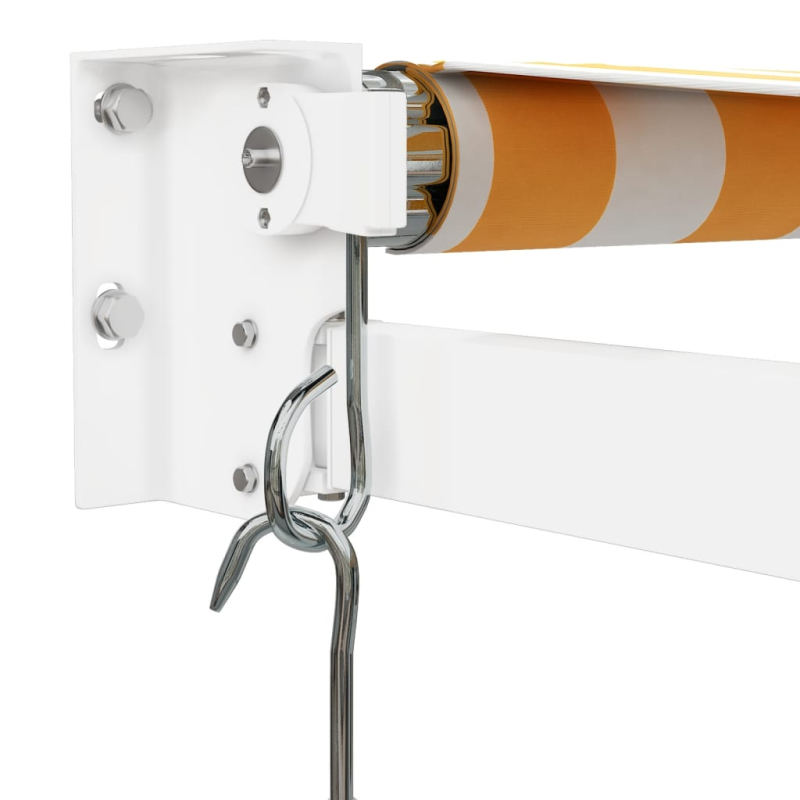 Markise Einziehbar Gelb und Weiß 4x3 m Stoff und Aluminium