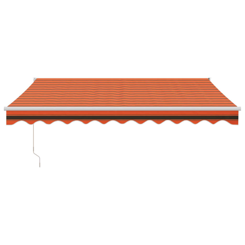 Markise Einziehbar Orange und Braun 3,5x2,5 m Stoff & Aluminium