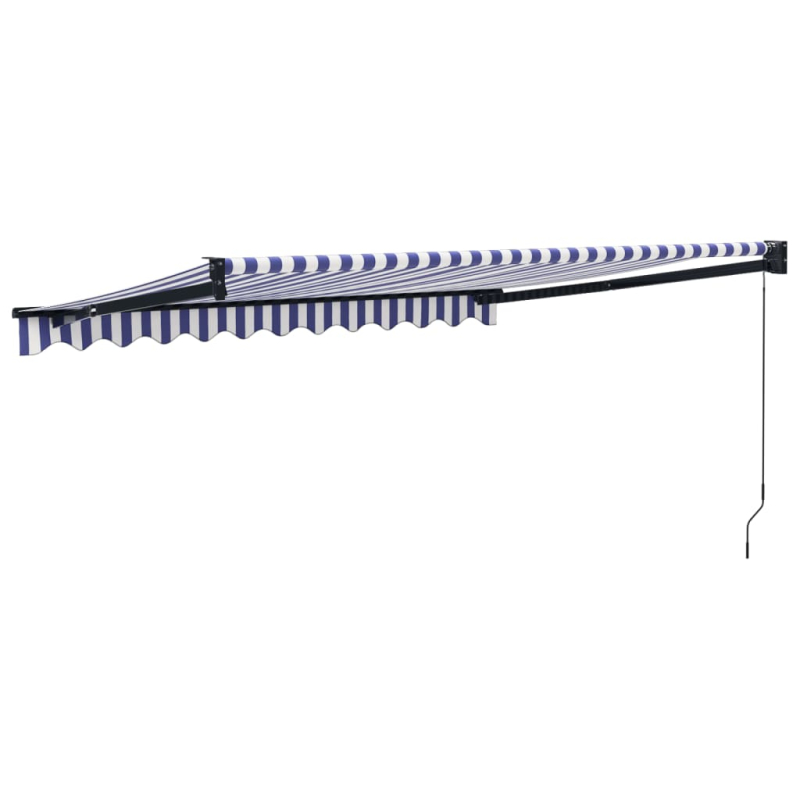 Markise Einziehbar Blau und Weiß 3x2,5 m Stoff und Aluminium