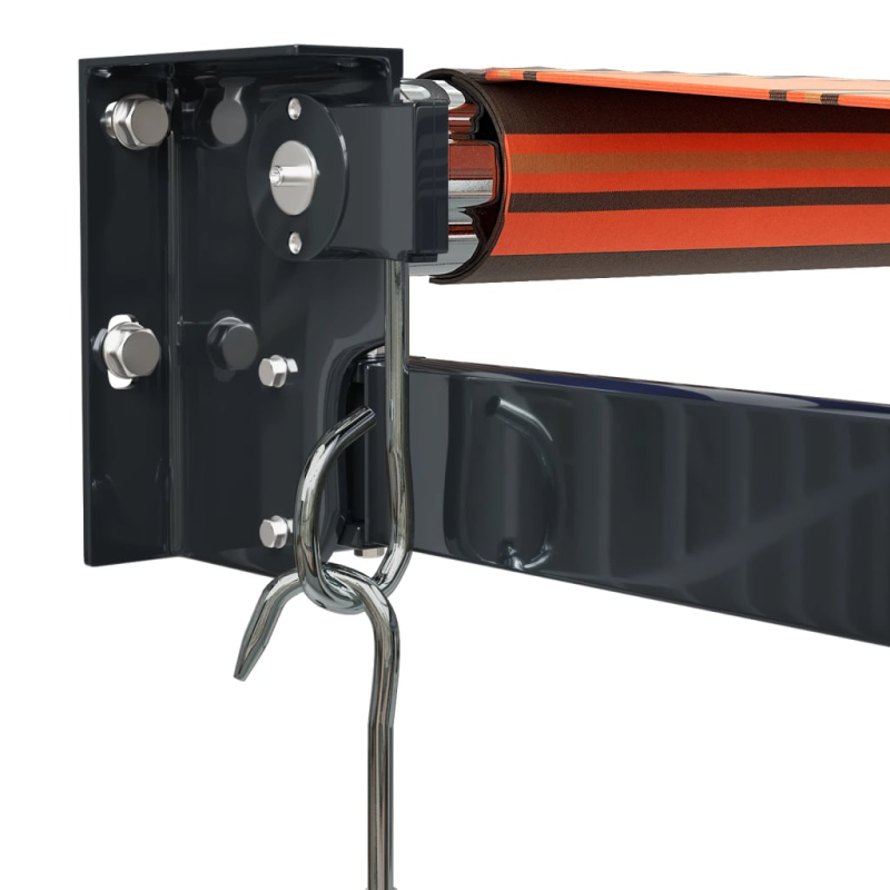 Markise Einziehbar Orange und Braun 3,5x2,5 m Stoff & Aluminium