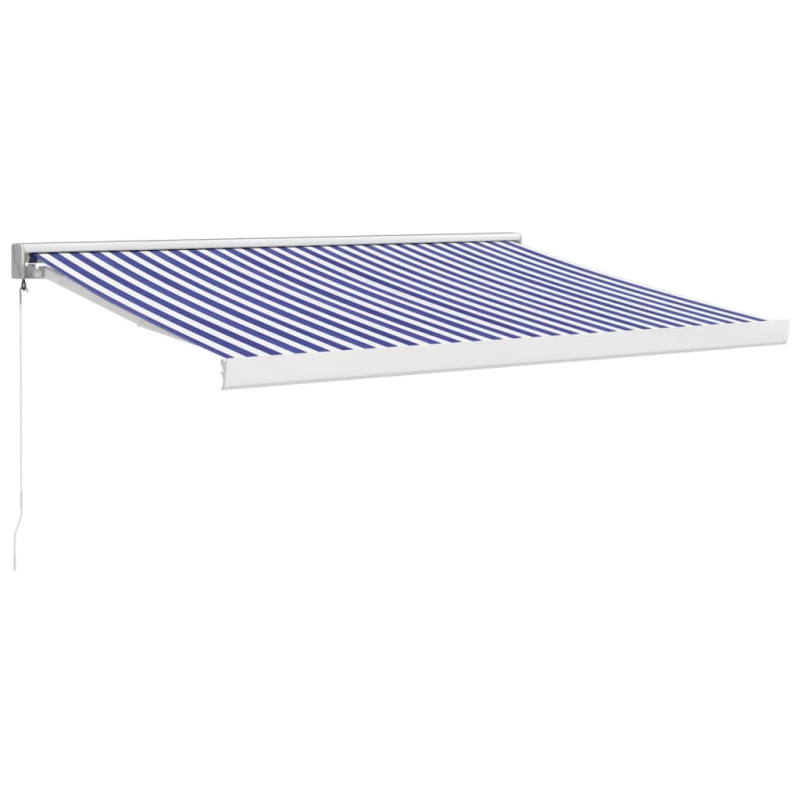 Markise Einziehbar Blau und Weiß 3,5x2,5 m Stoff und Aluminium