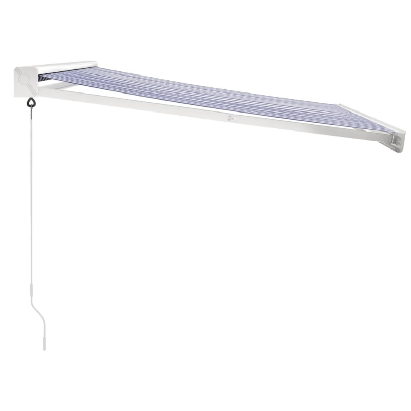 Markise Einziehbar Blau und Weiß 3,5x2,5 m Stoff und Aluminium