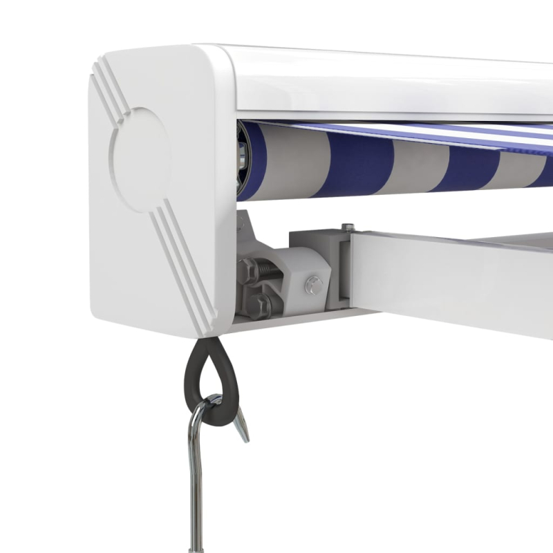 Markise Einziehbar Blau und Weiß 3,5x2,5 m Stoff und Aluminium
