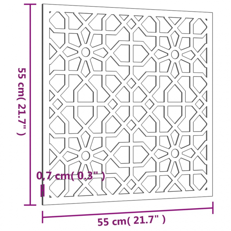 Garten-Wanddeko 55x55 cm Cortenstahl Maurisches Design