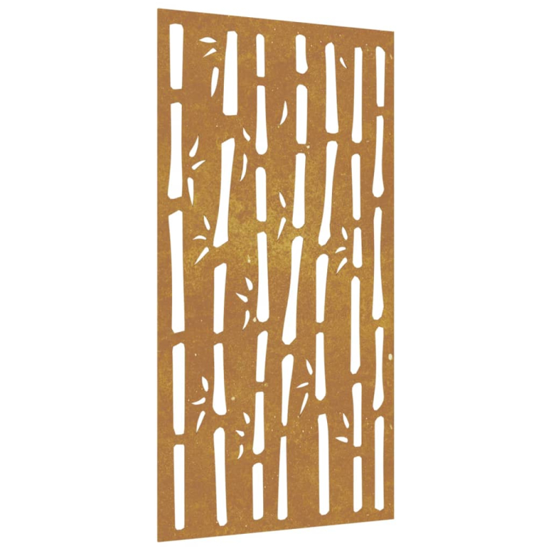 Garten-Wanddeko 105x55 cm Cortenstahl Bambus-Design
