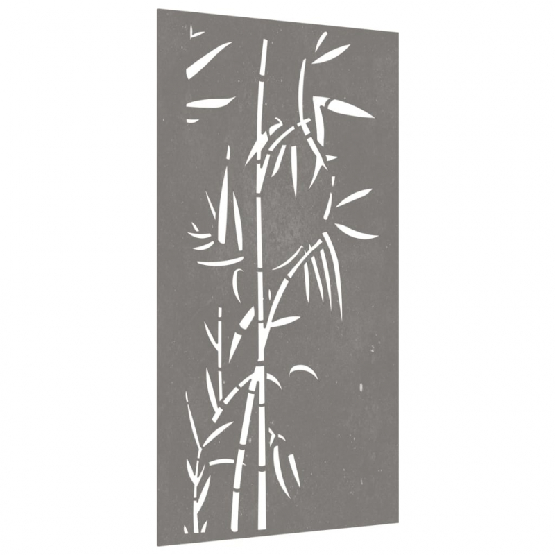 Garten-Wanddeko 105x55 cm Cortenstahl Bambus-Design