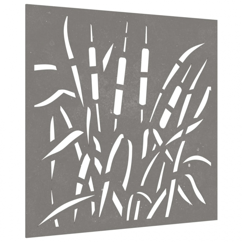 Garten-Wanddeko 55x55 cm Cortenstahl Gras-Design