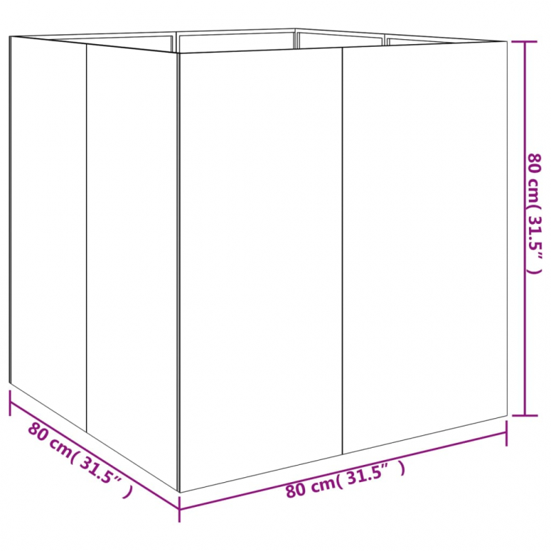 Pflanzkübel 80x80x80 cm Cortenstahl