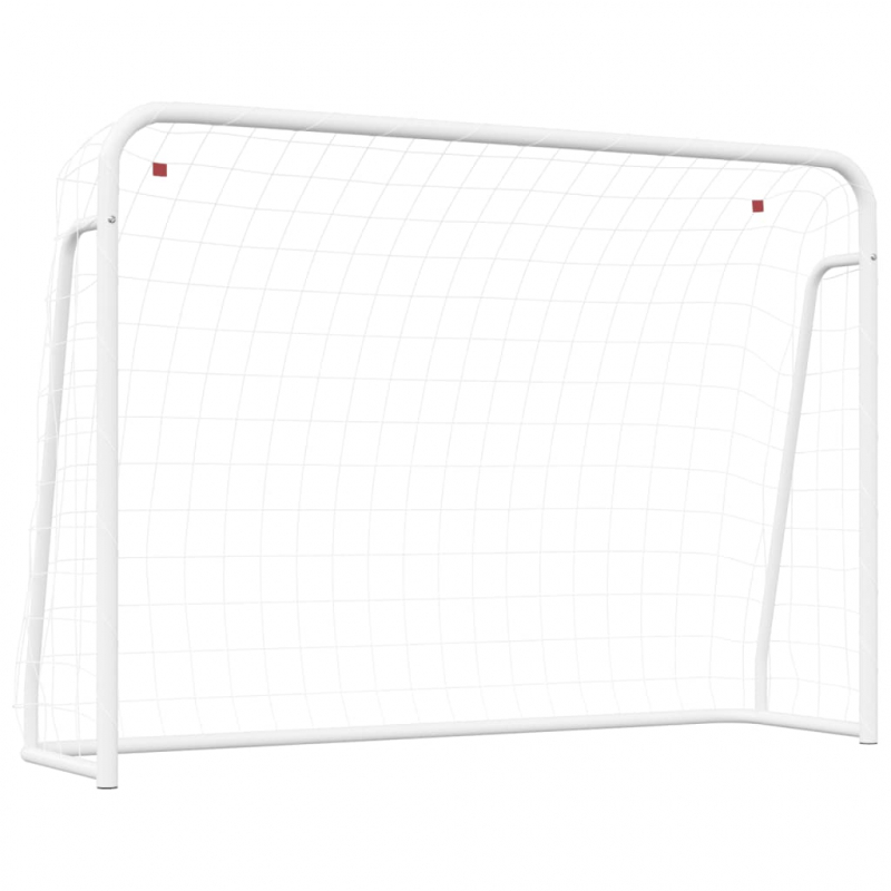 Fußballtor mit Netz Weiß 214x75x152 cm Stahl & Polyester