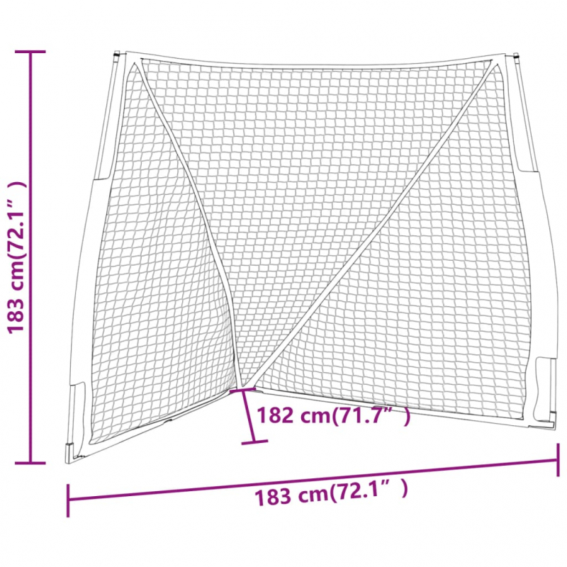 Baseball-Netz Tragbar Orange Schwarz 183x182x183 cm Stahl