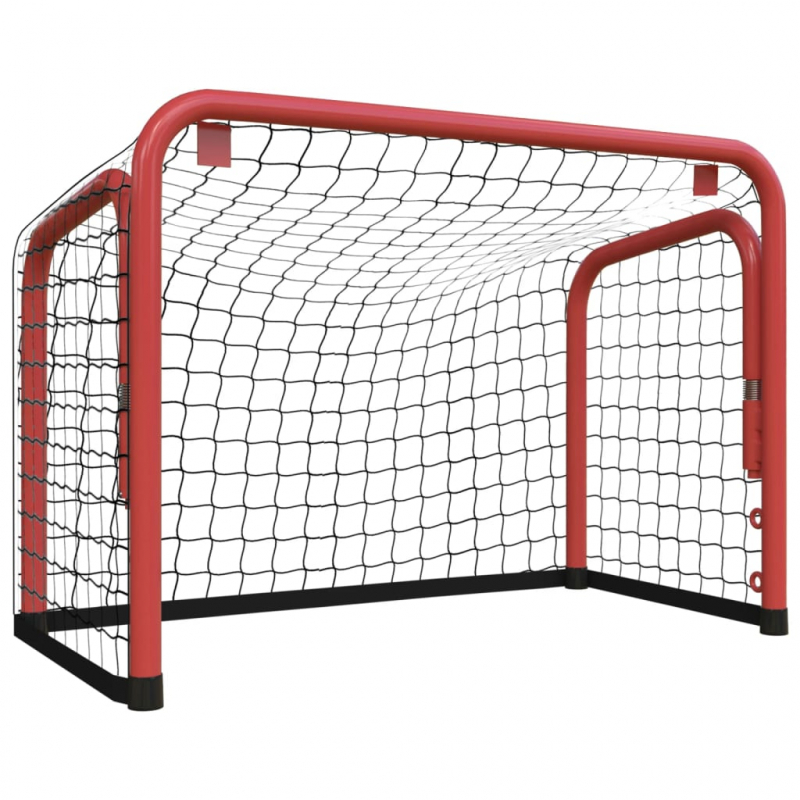 Hockeytor mit Netz Rot & Schwarz 68x32x47 cm Stahl & Polyester