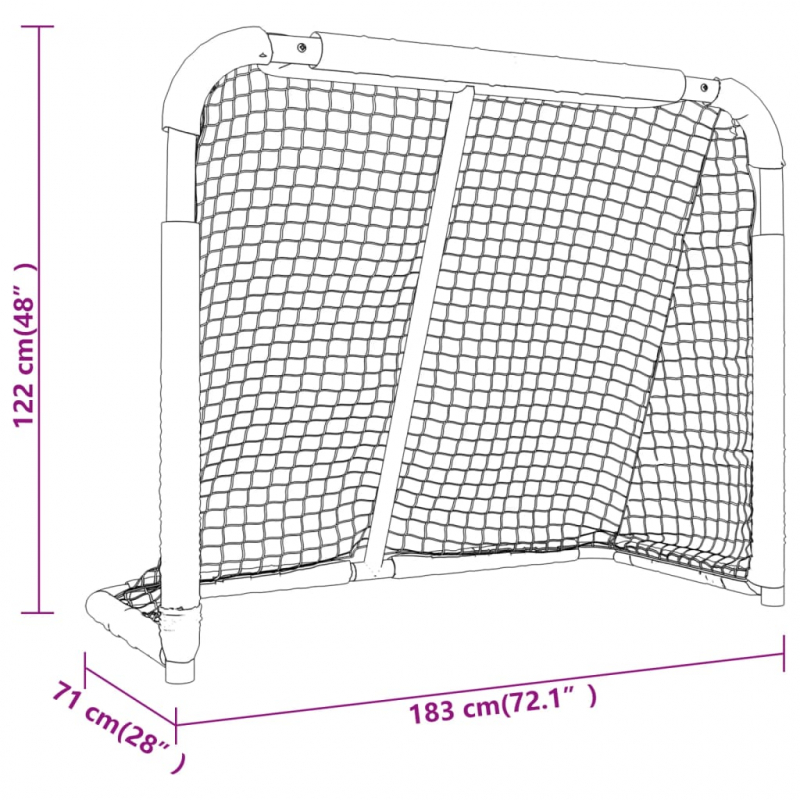 Hockey-Tor Rot und Weiß 183x71x122 cm Polyester