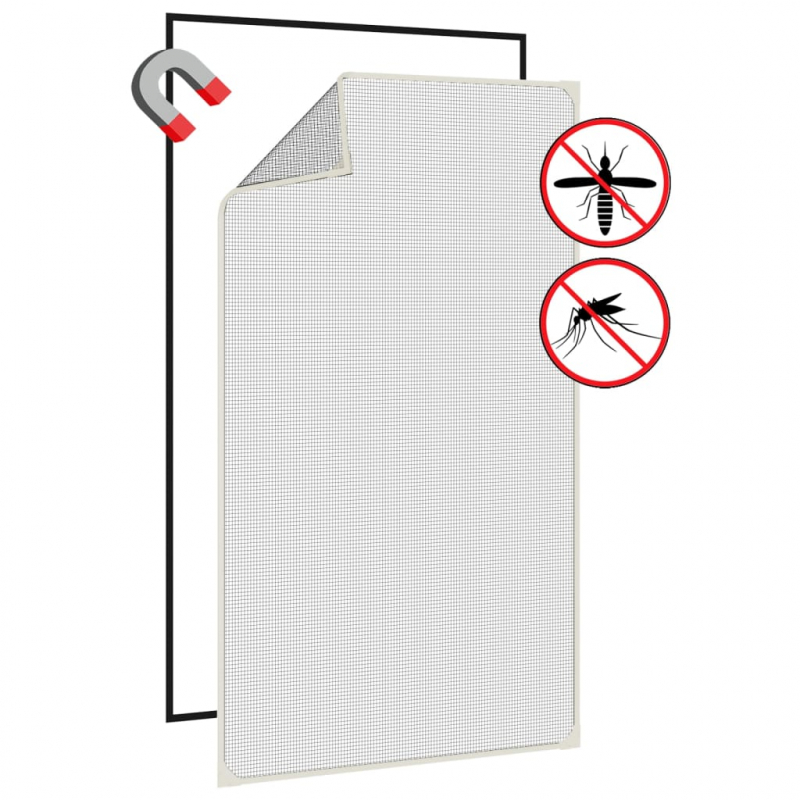 Magnet-Insektenschutz für Fenster Weiß 80x140 cm