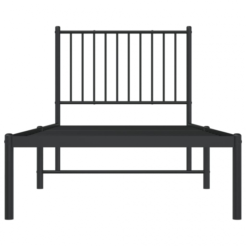 Bettgestell mit Kopfteil Metall Schwarz 80x200 cm