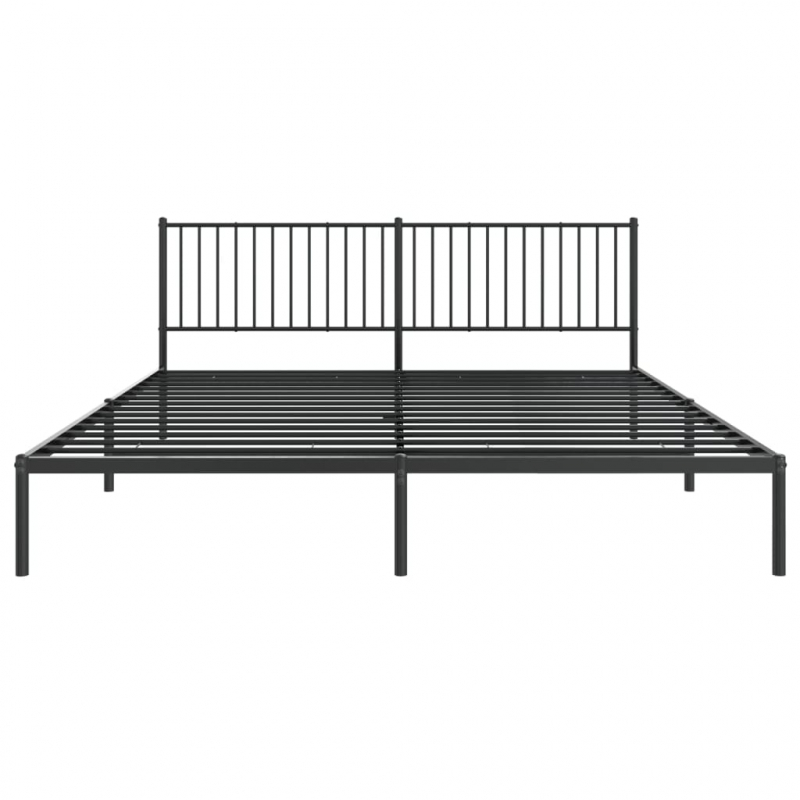 Bettgestell mit Kopfteil Metall Schwarz 193x203 cm