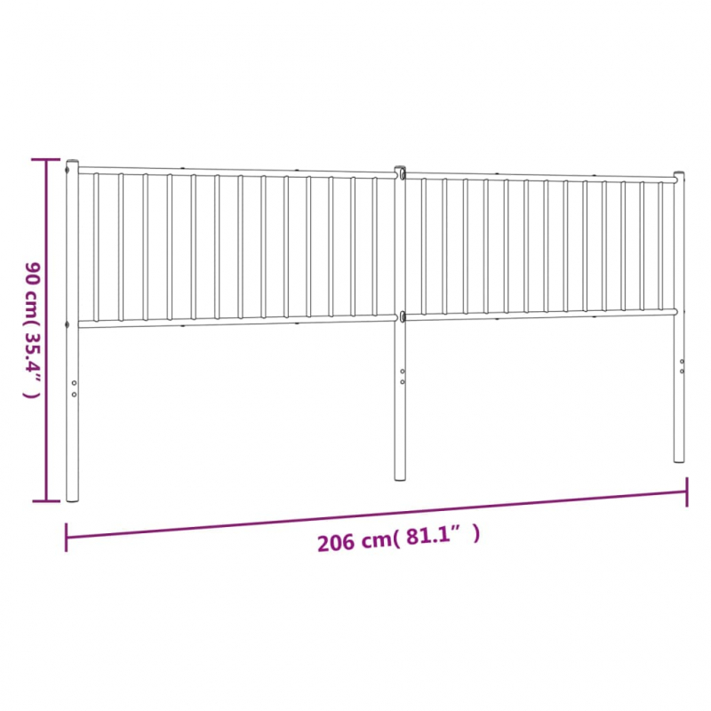Kopfteil Metall Schwarz 200 cm