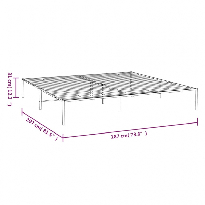 Bettgestell Metall Weiß 180x200 cm