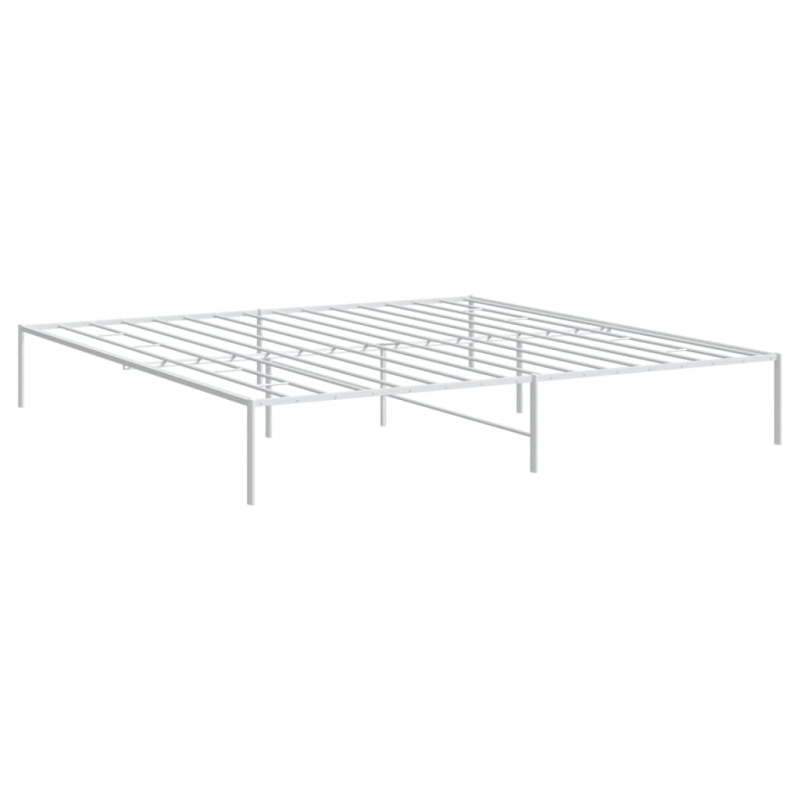 Bettgestell Metall Weiß 193x203 cm