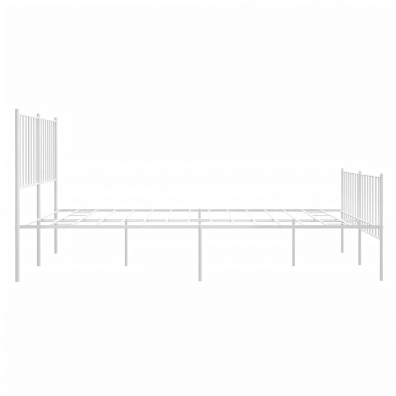 Bettgestell mit Kopf- und Fußteil Metall Weiß 120x190 cm