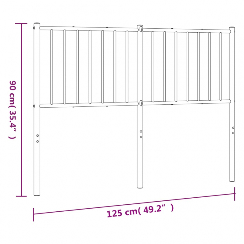 Kopfteil Metall Weiß 120 cm