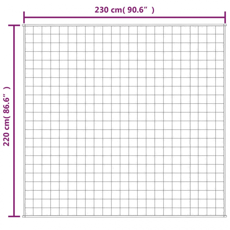 Gewichtsdecke Grau 220x230 cm 15 kg Stoff