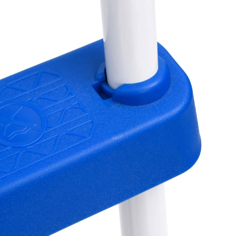 Pool-Leiter Blau und Weiß 84 cm Stahl