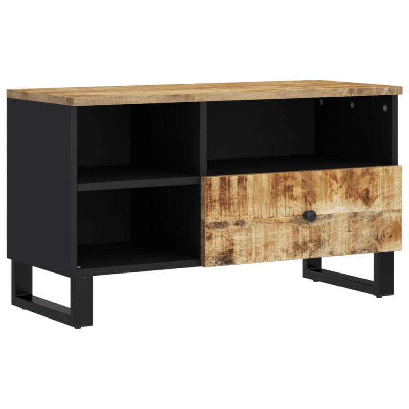 TV-Schrank 80x33x46 cm Massivholz Mango & Holzwerkstoff