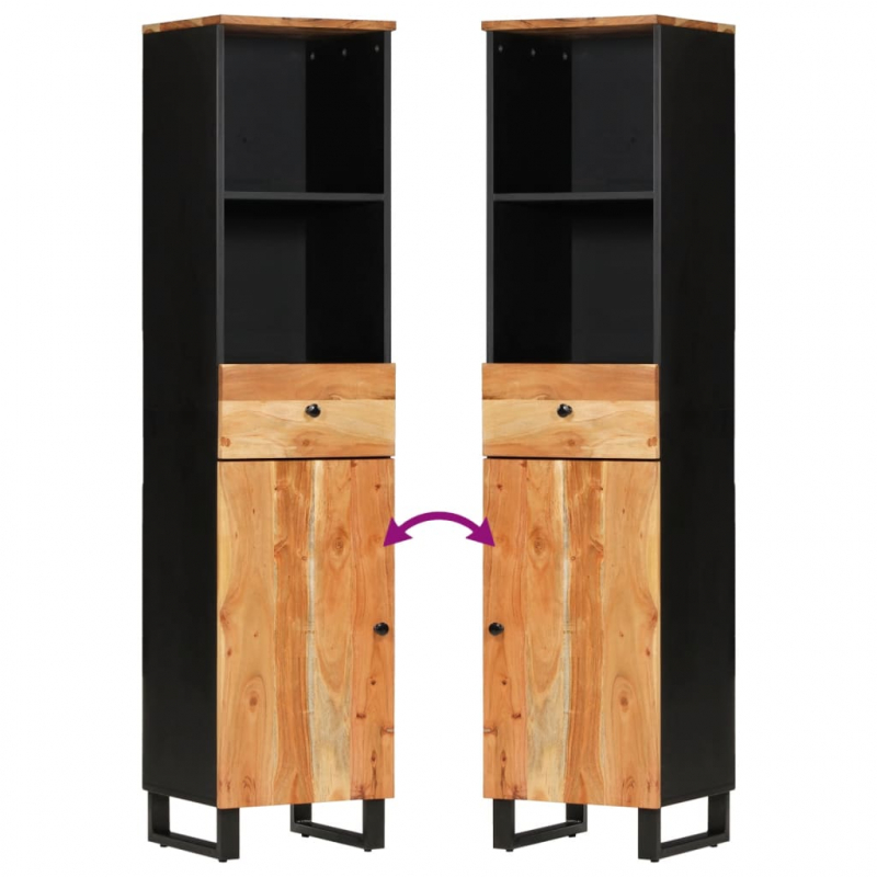 Badschrank 38x33x160 cm Massivholz Akazie