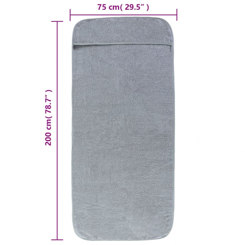 Strandtücher 2 Stk. Grau 75x200 cm Stoff 400 GSM