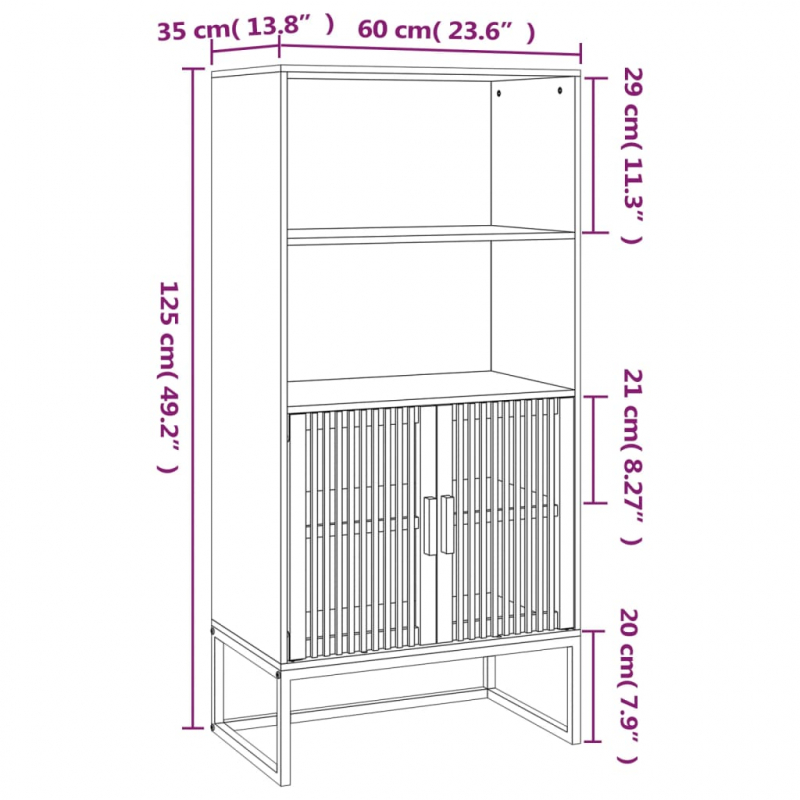 Highboard 60x35x125 cm Holzwerkstoff