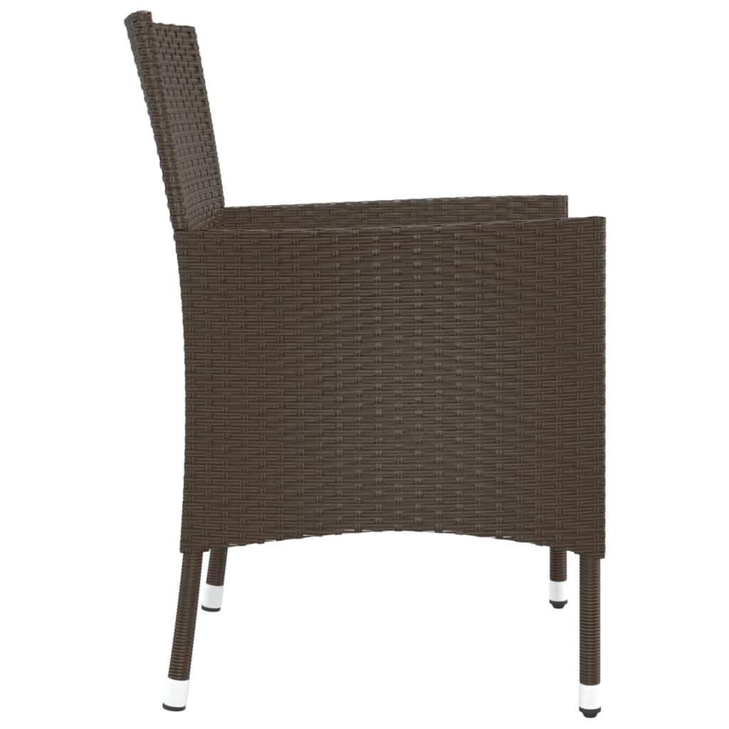 Gartenstühle mit Kissen 2 Stk. Braun Poly Rattan (nur UK/IE/FI/NO)
