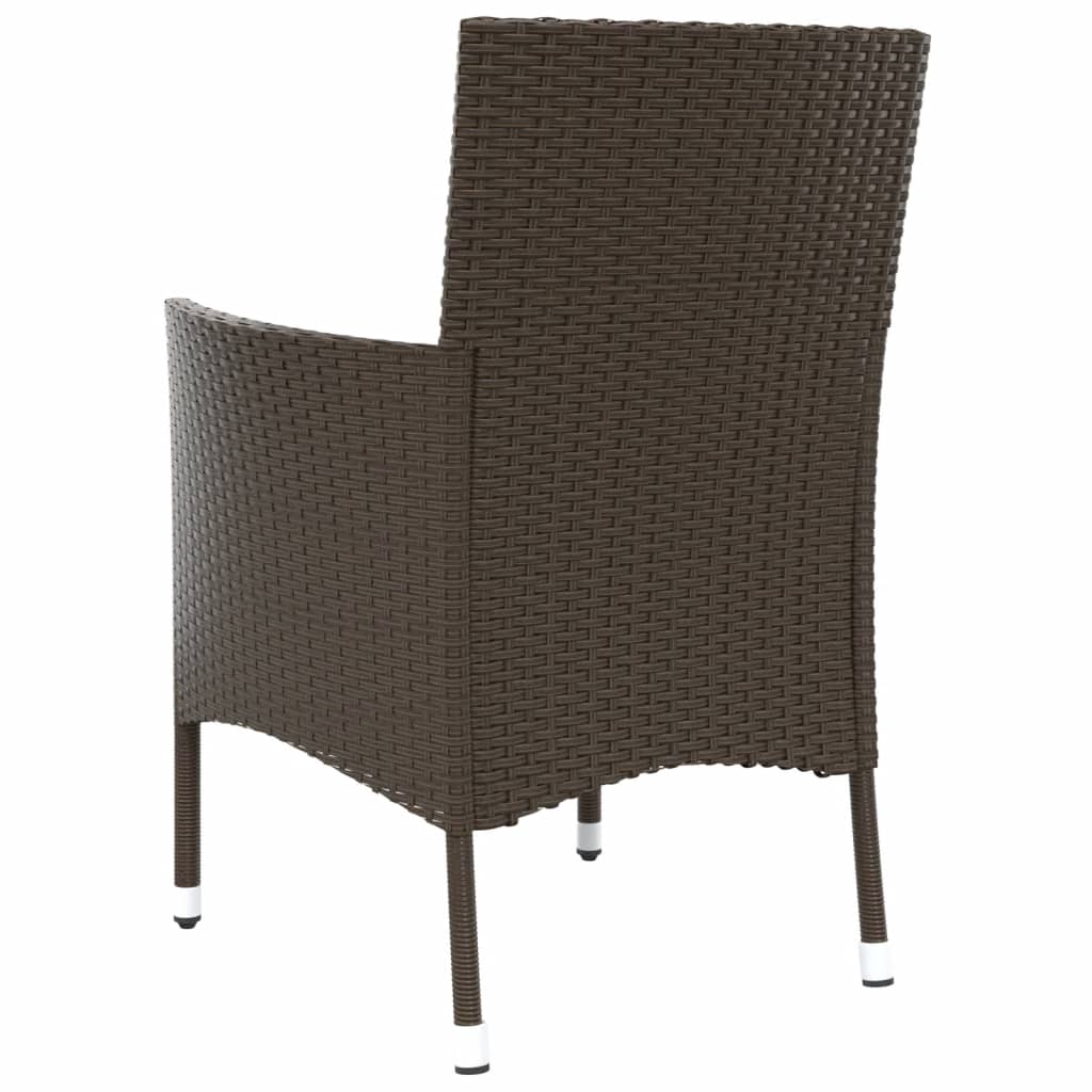 Gartenstühle mit Kissen 2 Stk. Braun Poly Rattan (nur UK/IE/FI/NO)