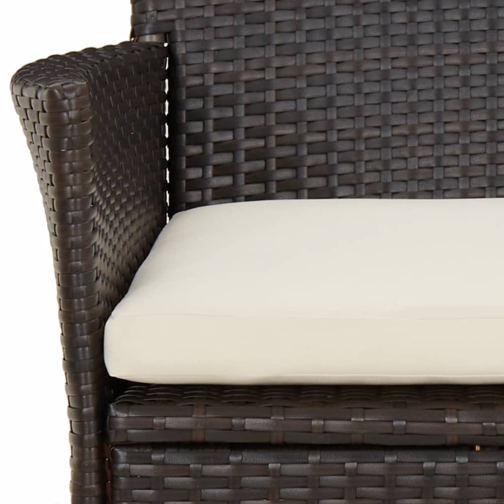 Gartenstühle mit Kissen 2 Stk. Braun Poly Rattan (nur UK/IE/FI/NO)
