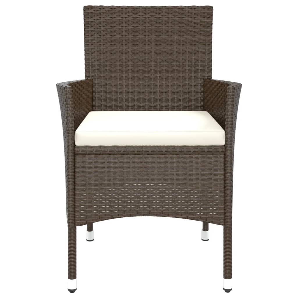 Gartenstühle mit Kissen 4 Stk. Braun Poly Rattan (nur UK/IE/FI/NO)