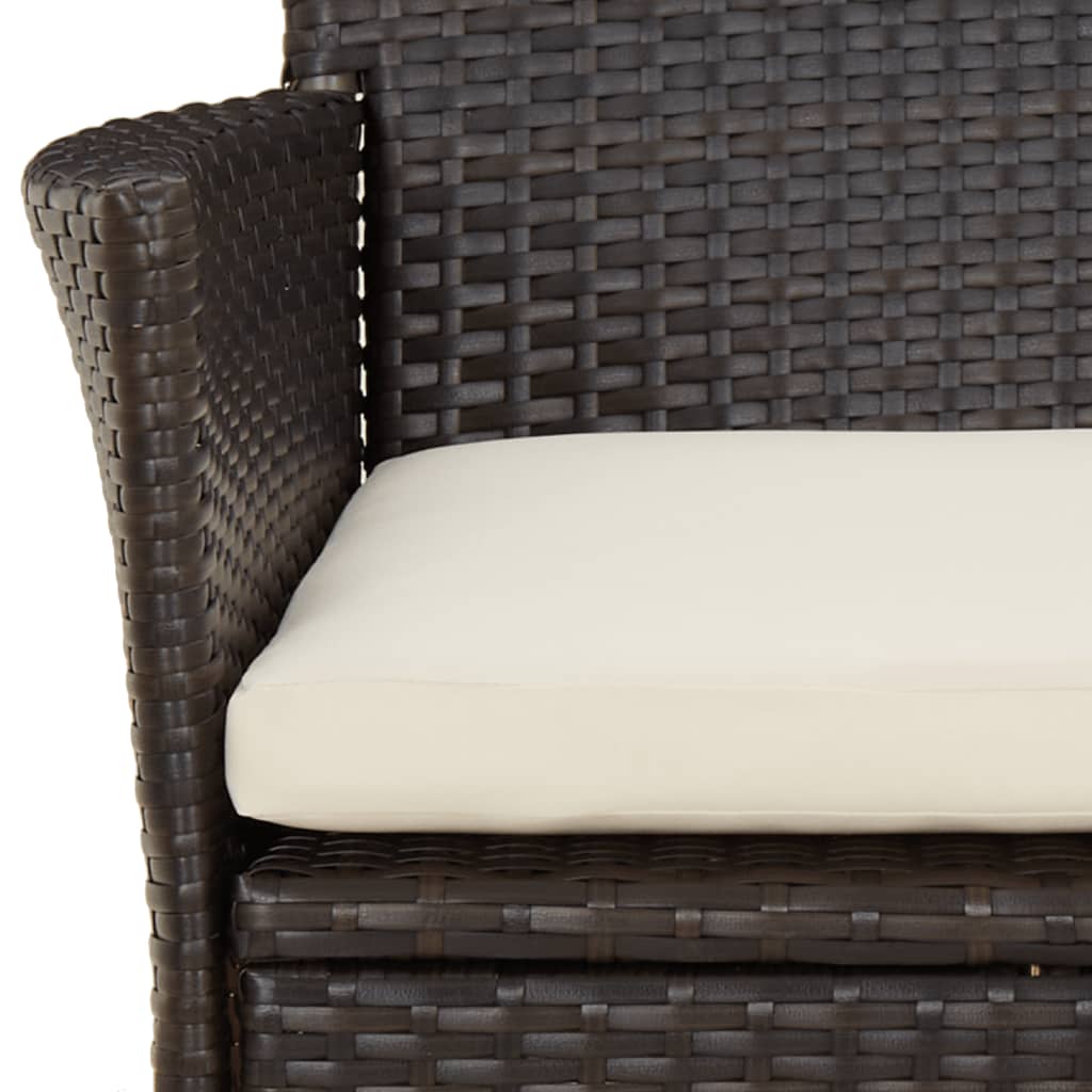 Gartenstühle mit Kissen 4 Stk. Braun Poly Rattan (nur UK/IE/FI/NO)