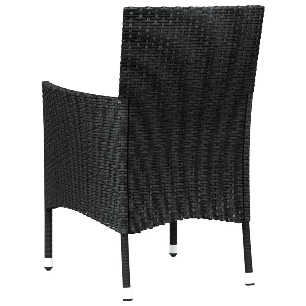 Gartenstühle mit Kissen 4 Stk. Schwarz Poly Rattan (nur UK/IE/FI/NO)