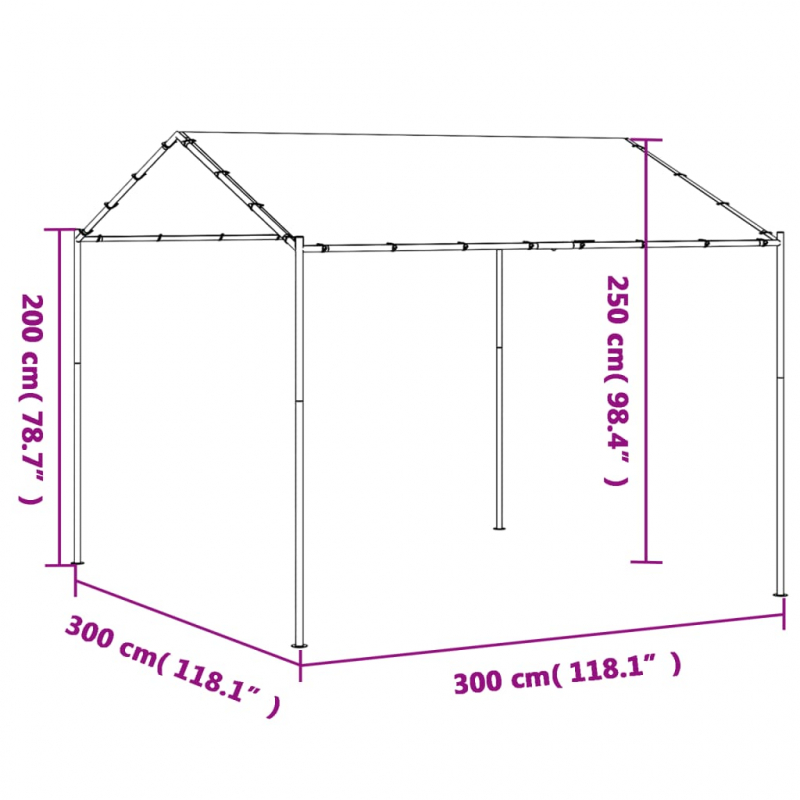 Gartenpavillon Beige 3x3 m Stahl und Stoff