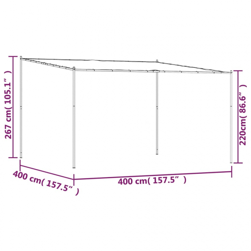 Pavillon Weiß 4x4 m 180 g/m² Stoff und Stahl